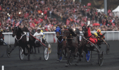 Bold Eagle vinder Prix d'Amerique i ny lรธbsrekord 1.11.4. Foto Gerard Forni