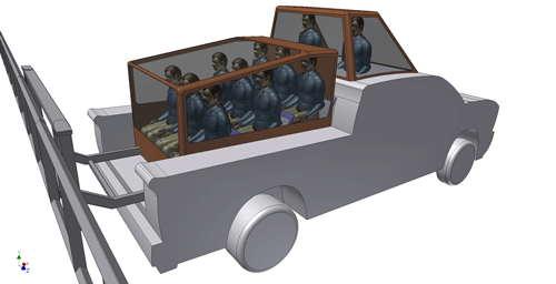 Modelfoto at Solvalles nye startvogn med plads til 9 tilskuere på ladet. Foto Kanal 75