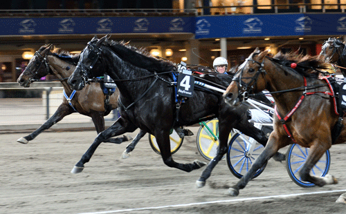 Veriy Dust vinder sin sรฆsondebut foran indvendige Hanne Banker. Begge i 1.11.9. Foto Kanal 75