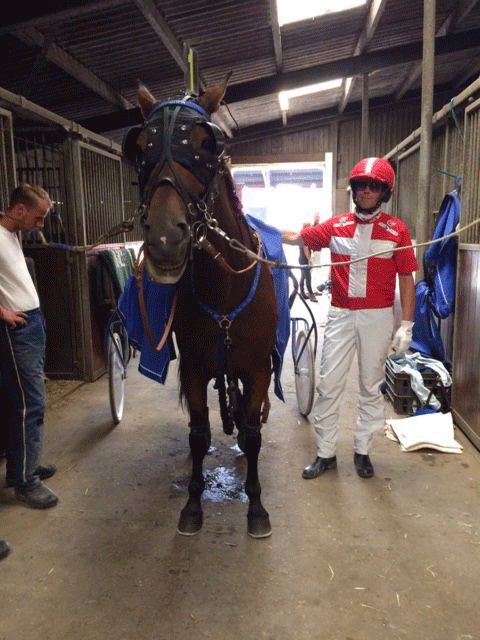 Flemming Degn er klar til at kรธre ud til lรธb med No-Spha. Det blev til en tredjeplads. Foto Lene Dodensig