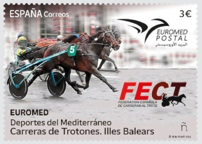Travsport på spansk frimærke