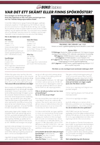 Var det en forkert hest, der blev Årets 2-åring i Sverige?