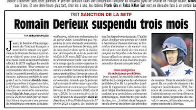 Elitloppvinderen Romain Derieux udelukket 3 måneder for doping