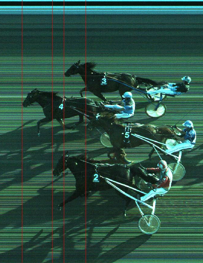 Så tæt var opløbet i V5-finalen. 4 Ronson Cloc viner foran 2 Paradiziac. 3 Mick Jägersrog 5 Verdi