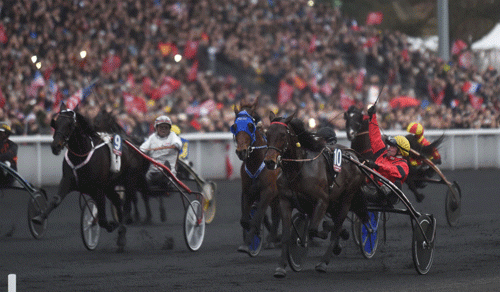 Bold Eagle vinder Prix d'Amerique i ny løbsrekord 1.11.4. Foto Gerard Forni