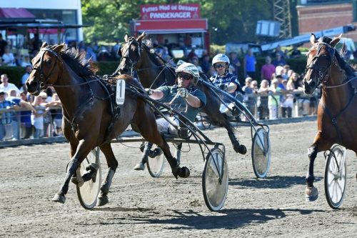 Palle Günther får presset Champion Melon forbi til slut - Foto: Lasse Jespersen