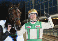 Jeppe Juel vandt to sejre på Åby Travet onsdag aften. Foto Kanal 75