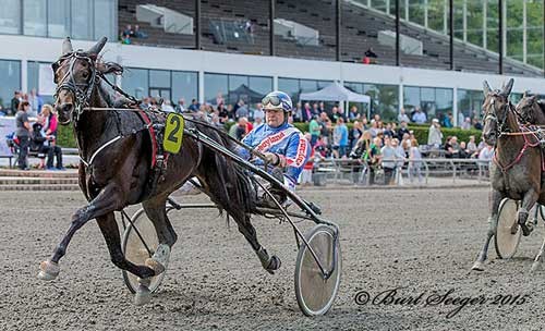 The Liquidator-sønnen Bali med Pauli Andersen er europas hurtigste 2-åring i år med 1.15.0. Foto Martin Timm Homstav