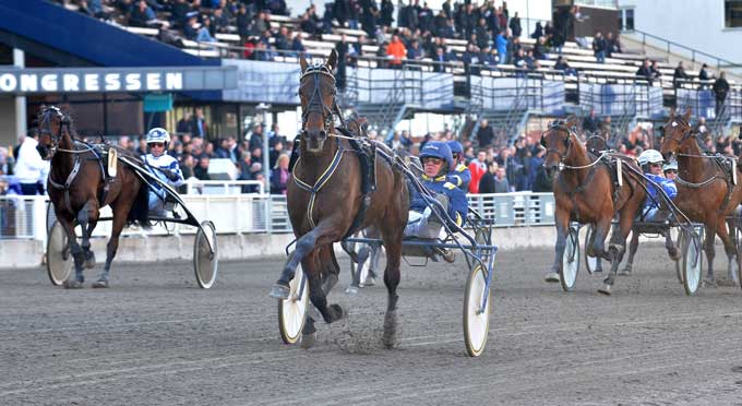 Digital Ink med Ørjan Kihlstrøm vinder for 7, gang i træk! Ude i banen bkev Obi-Wan med Jørgen Sjunnesson nummer to. Foto Kanal 75