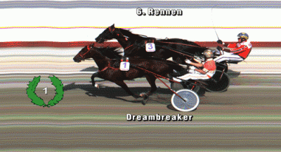 Målfoto fra Adbell Toddington-Rennen i maj hvor Dreambreaker slog længe førende Blackhawk . begge i 1.12.1a/1900 m.