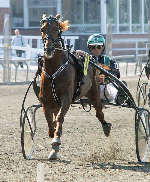 Quality Fighter med Jan Dahlgaard vandt i 1.17.4/2000 m - og der det hurtugste nogensinde på distancen for en 2-åring på Lunden. Foto Martin Timm Holmstav.