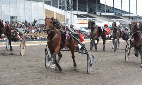 Readly Express med Jorma Kontio vinder sikkert Svenskt Trav Dervy 2016. Foto Kanal 75
