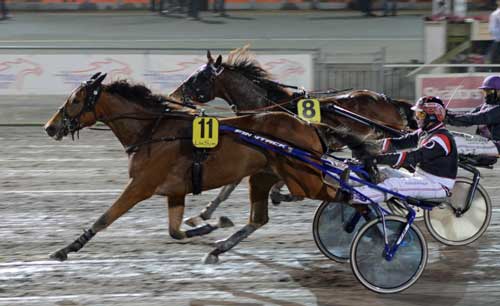 3-årige Valentin vinder for Svend Dyhberg. Foto Halmstad Travet