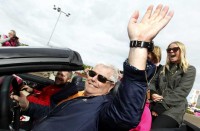 ROger Walmann . træner Atoimic Rain - og i bvrigt fire andre vindere på Mantorp søndag eftermiddag. Foto Kanal 75